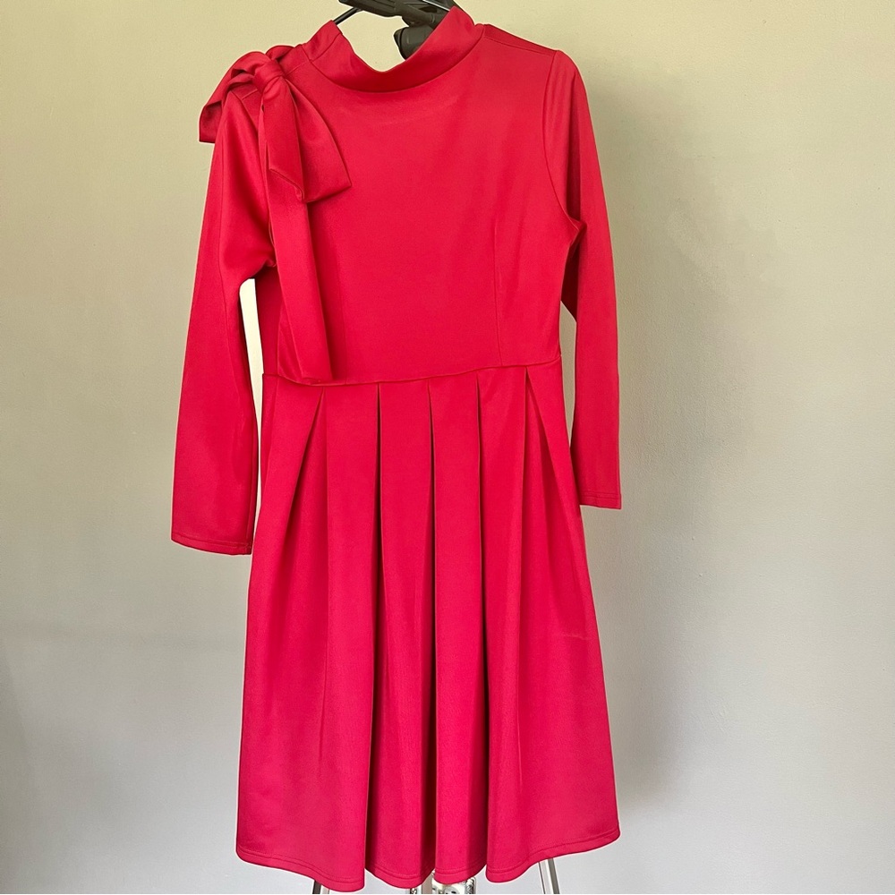 Mock Neck Crimson Dress